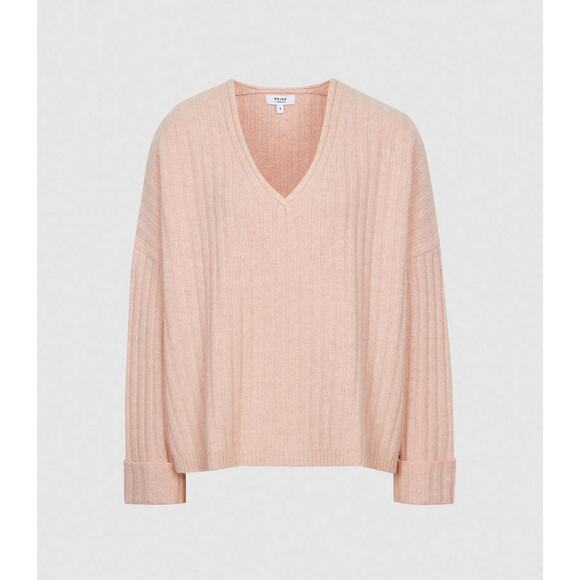 Reiss Nina Wool Cashmere Blend V-Neck Jumper - Picture 1 of 6